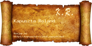 Kapuszta Roland névjegykártya