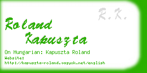 roland kapuszta business card